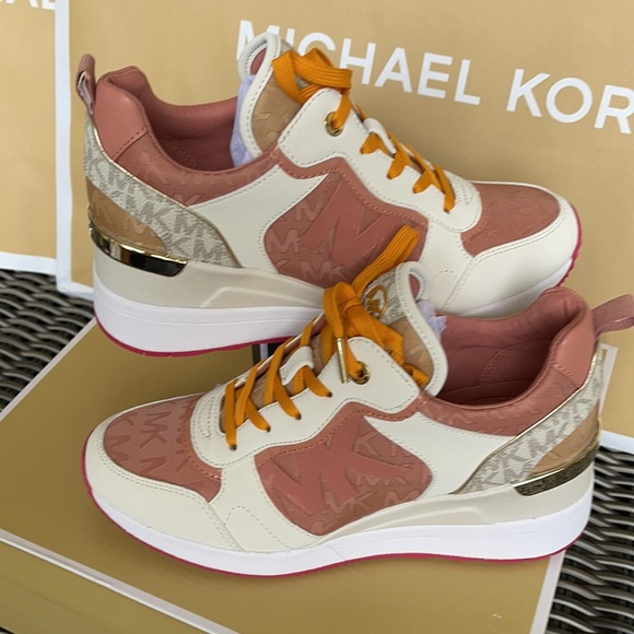 Michael Kors Crista Trainer MK Outline Jacquard 49F1CRFS2Y SNST RS MLTI WMNS - Picture 11 of 16